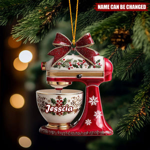 Personalized Baking Mixer Christmas Acrylic Ornament, Kitchen Mixer Ornament For Women