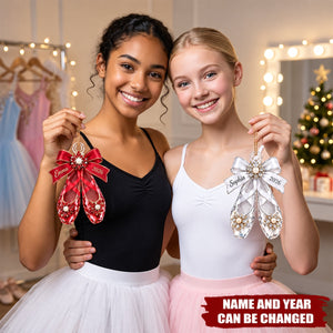 Personalized Ballet Shoes Acrylic Ornament — Gift For Ballerinas & Dance Lovers