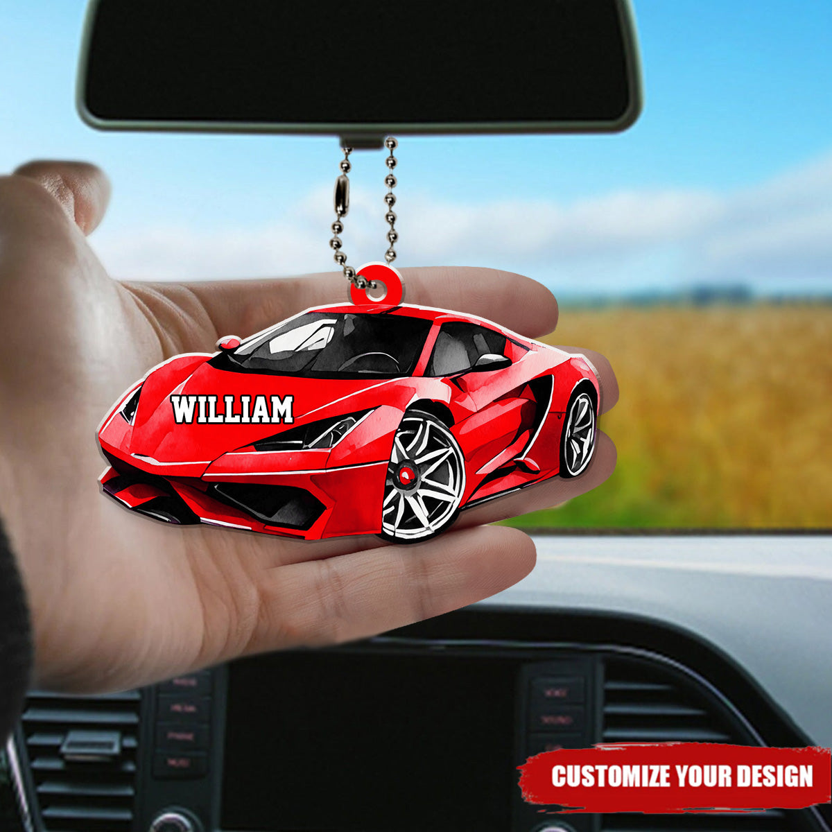 Gift For Car Lover, Personalized Colorful Car Ornament