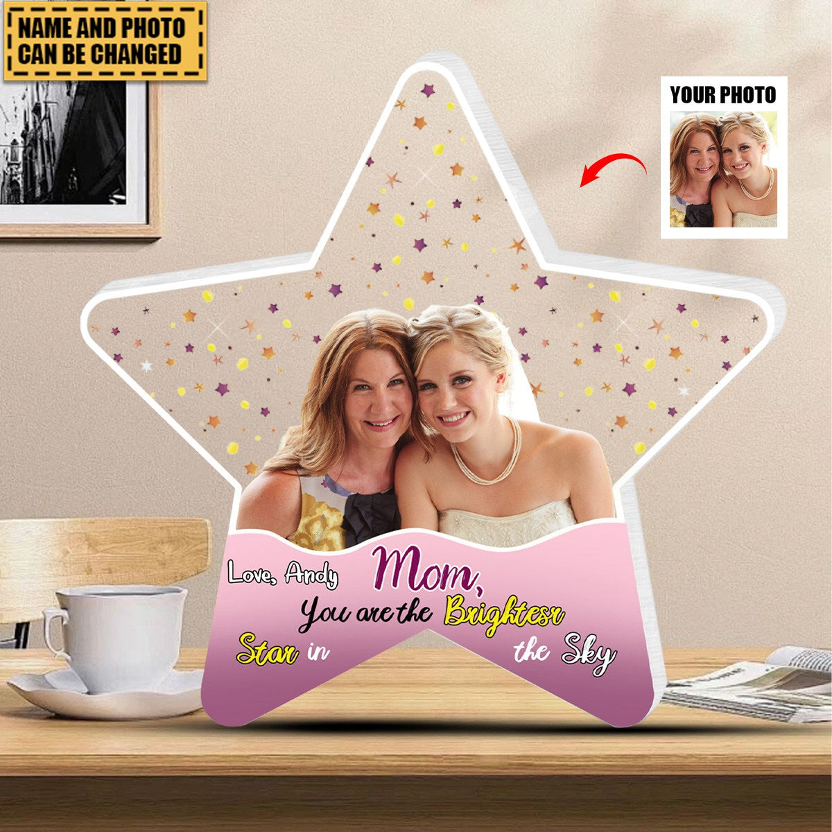 Custom Photo Gifts For Mom Plaque You Are The Brightest Star In The Sky