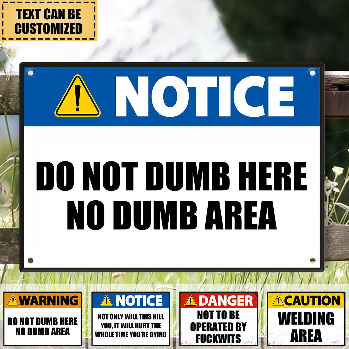 Customizable Caution Sign, Warning Sign, Danger Sign - Personalized Metal Sign