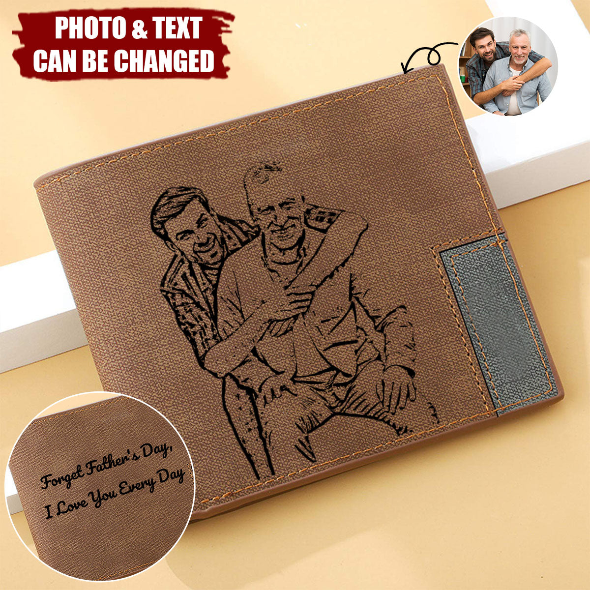 Custom Photo Engraved Personalized Wallets, Gifts For Men