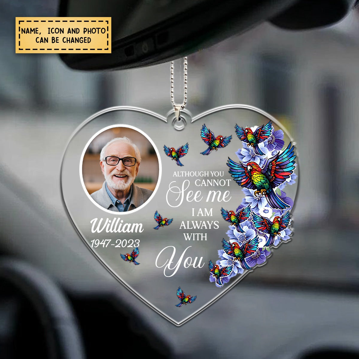 Your Wings Were Ready - Personalized Photo Car Ornament
