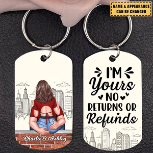 Man Holding Woman Back View - Personalized Acrylic Keychain