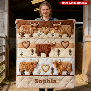Farm Life - Personalized Highland Cow Blanket
