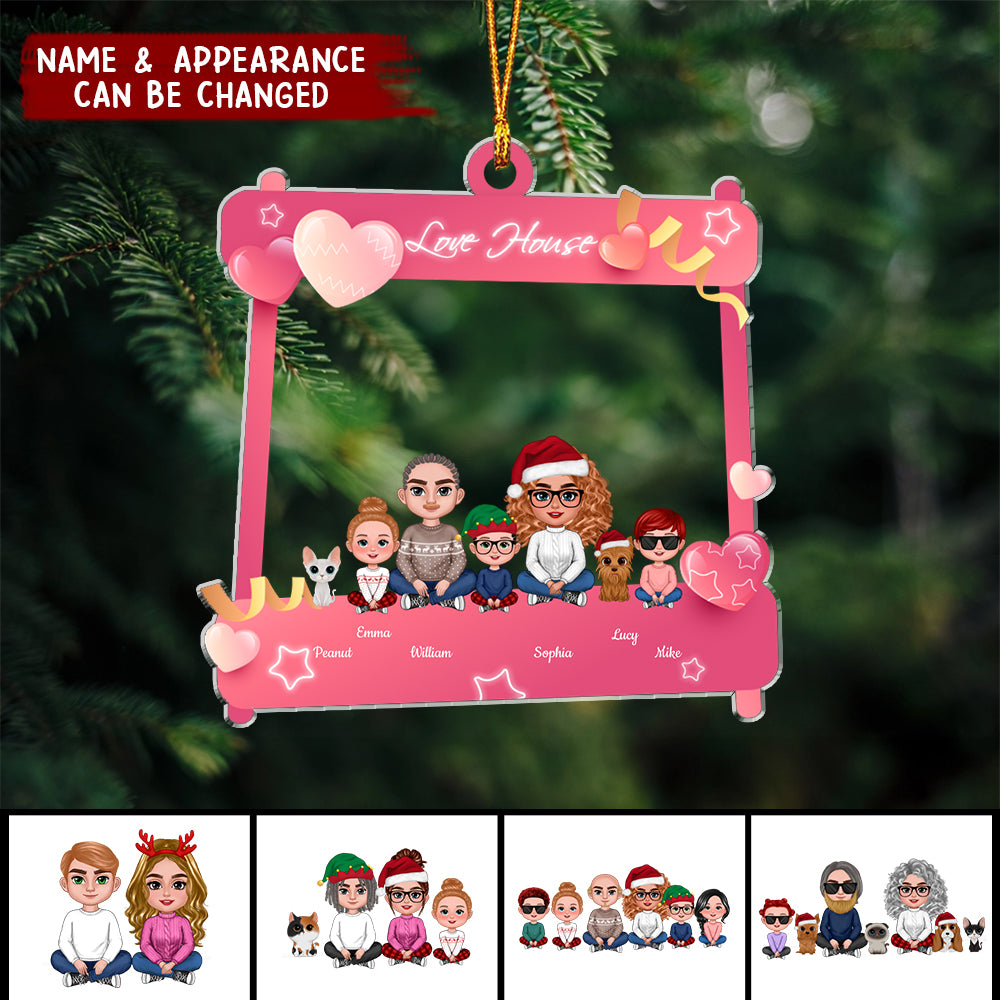 Love House Family Gift Personalized Ornament