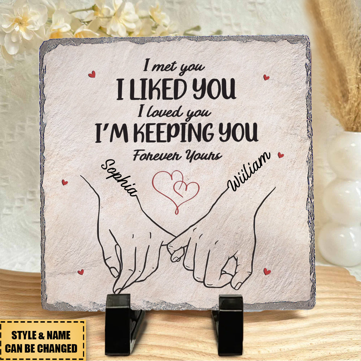 My Heart Is Perfect Because You Are Inside - Couple Personalized Square Shaped Stone With Stand