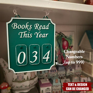Books Read This Year - Personalized Hanging Bookshelf Counter Bookish Decor