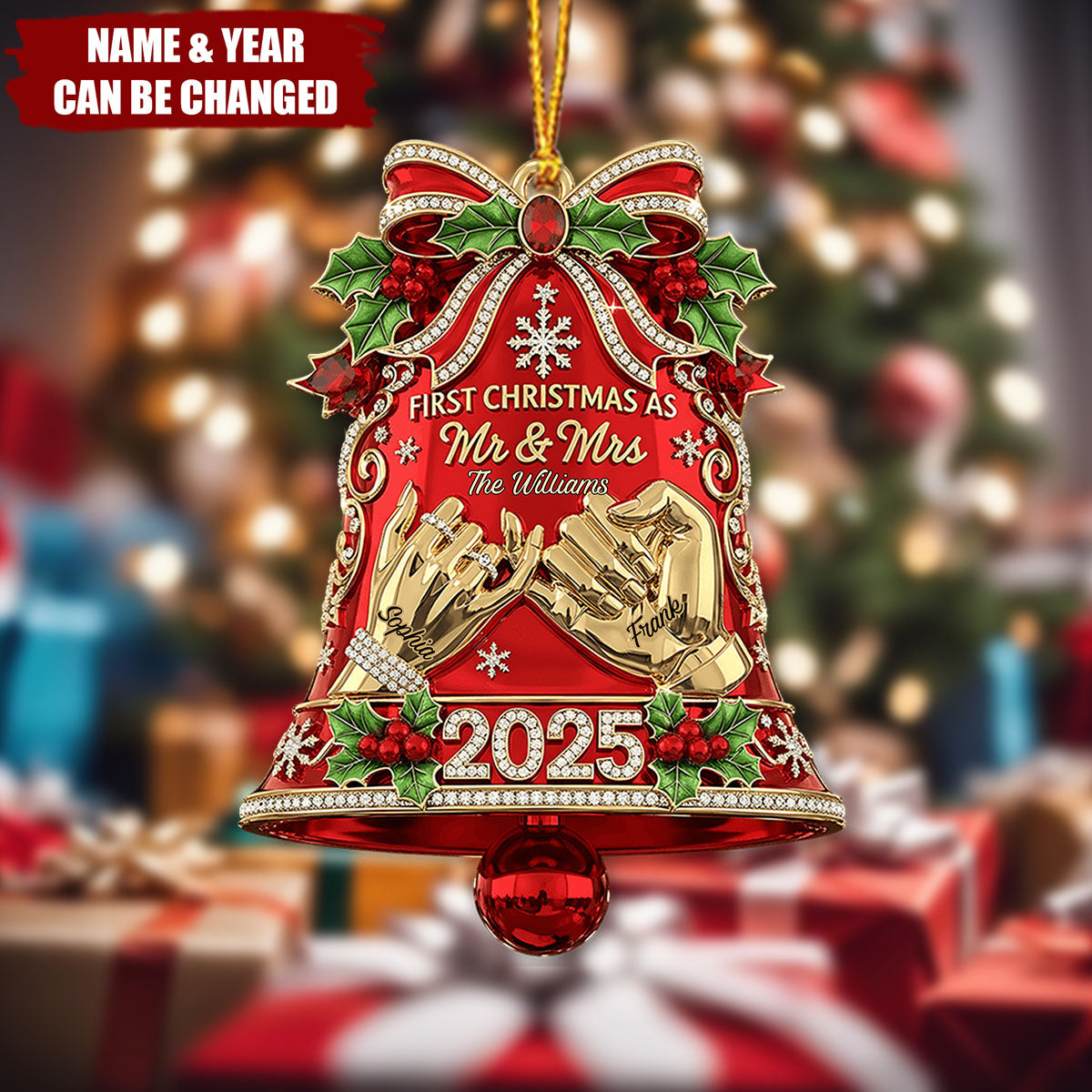 First Christmas As Mr. & Mrs. - Personalized Couple Ornament