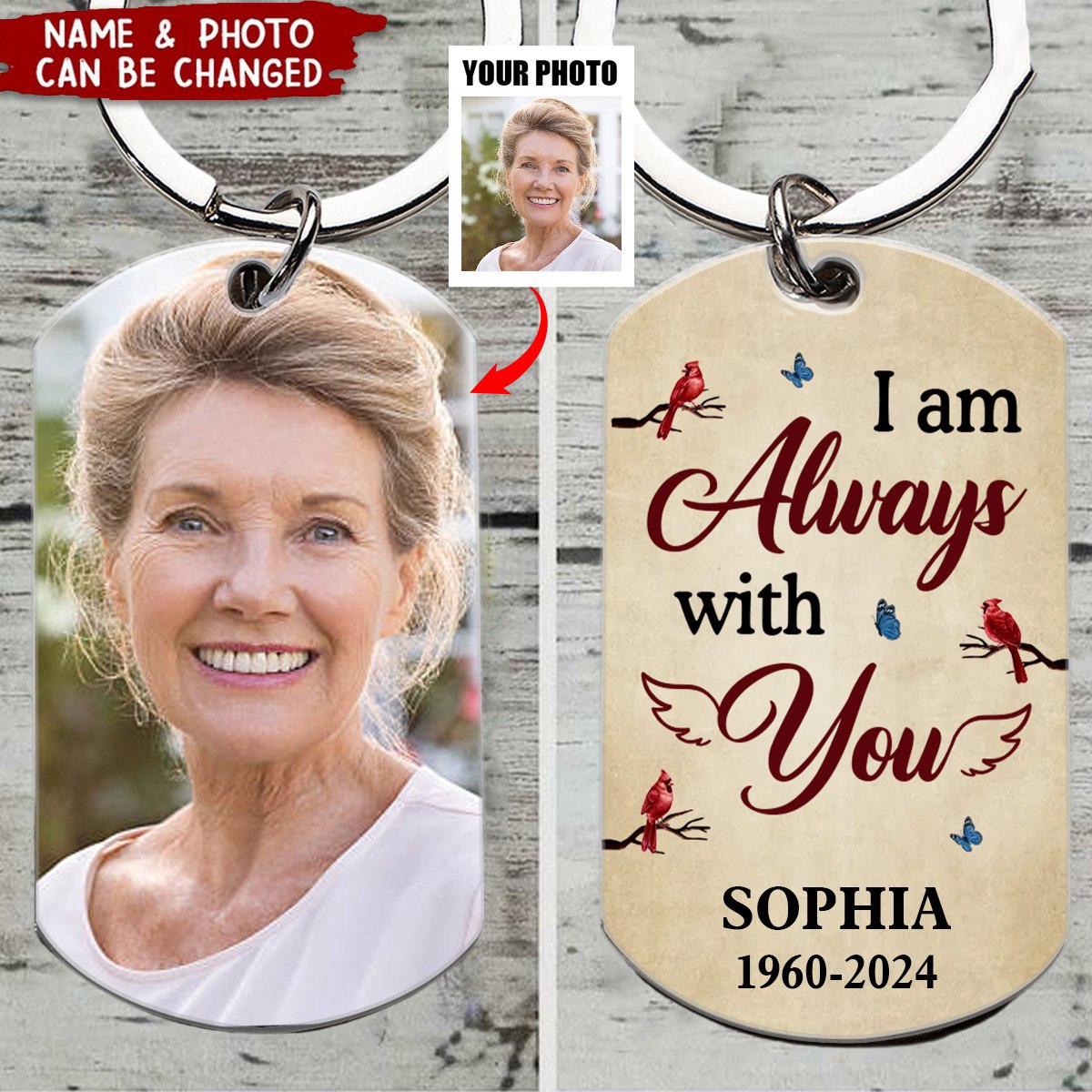 Family Memorial Photo Carry You With Me Personalized Acrylic Keychain
