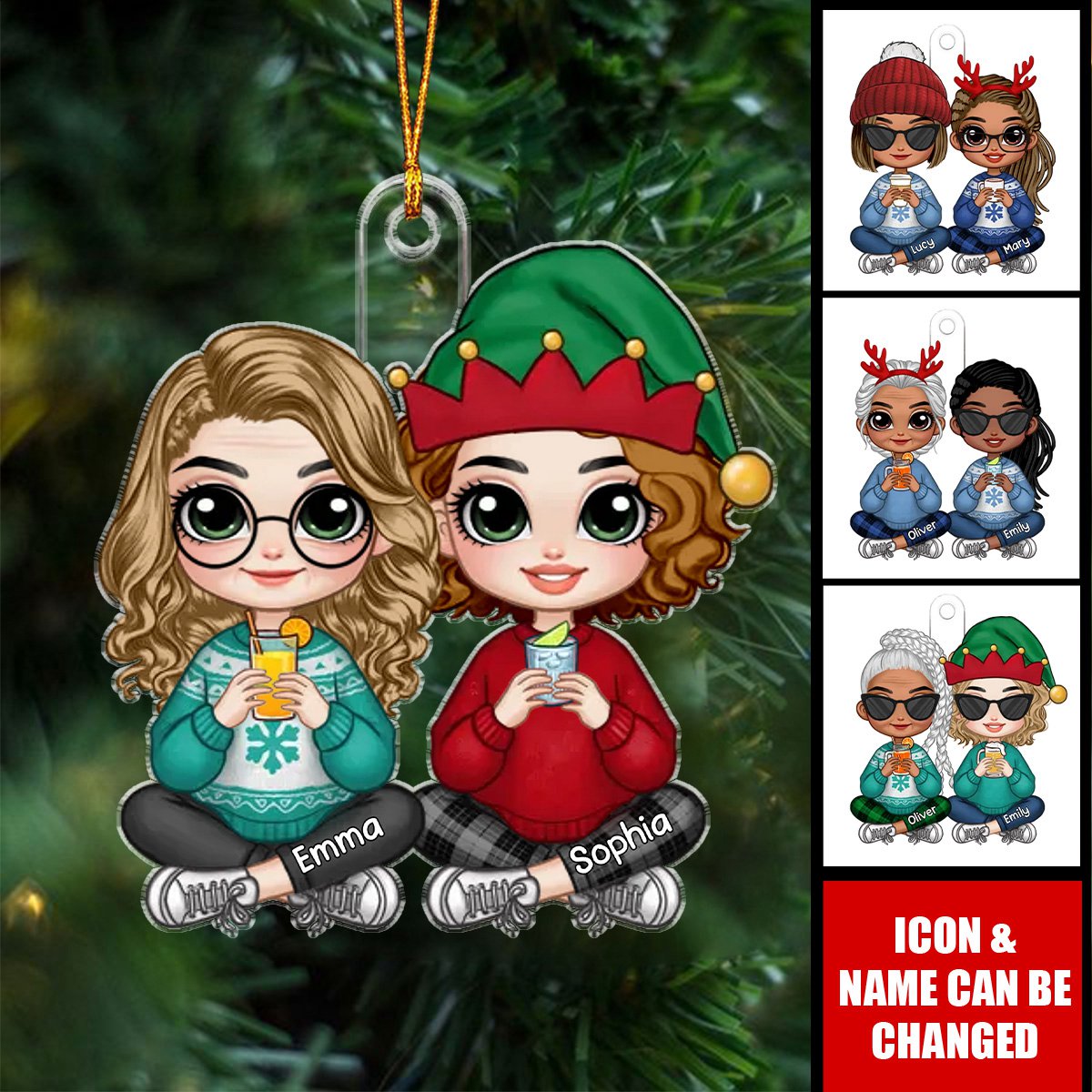 Personalized Gift For Granddaughter Daughter From Grandma Mom Acrylic Christmas Ornament