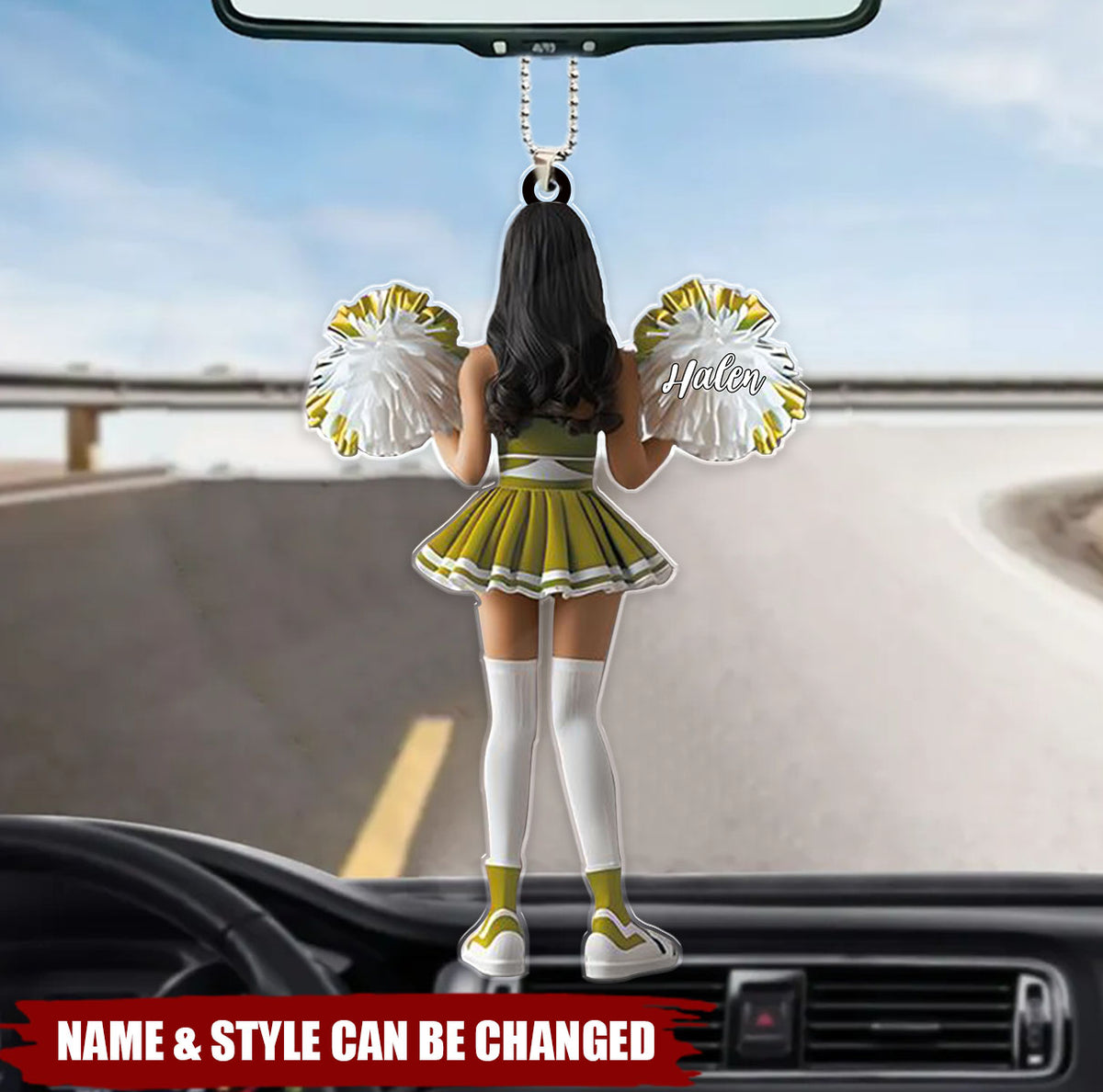 Custom Name Keepsake - Personalized Cheerleader Acrylic Car Ornament