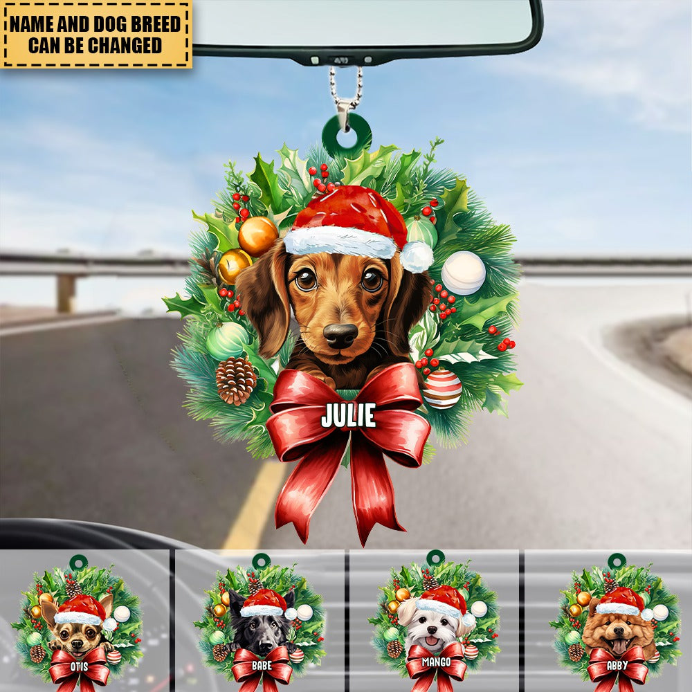 Personalized Christmas Cute Dogs Car Ornament, Christmas Gifts
