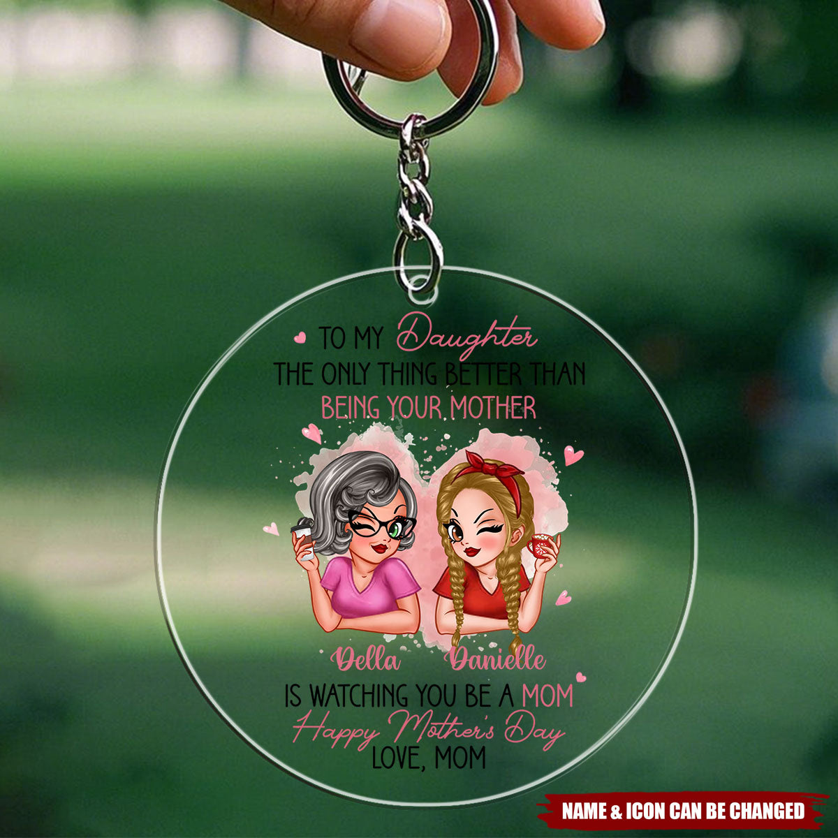 Happy Mother's Day Acrylic Keychain - Personalized Mother's Day Gift From Daughter To Mom