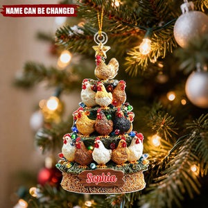 Chicken Christmas Tree - Personalized Christmas Acrylic Ornament