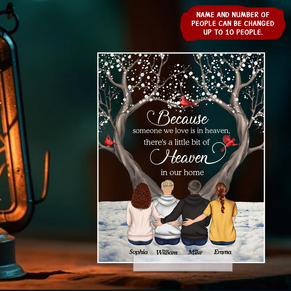 There's A Little Bit Of Heaven In Our Home - Personalized Acrylic Plaque