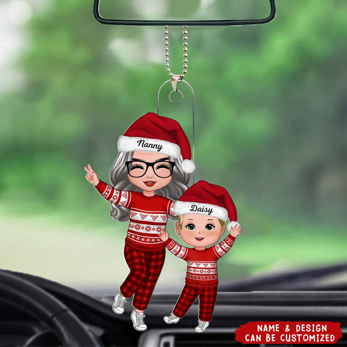 Happy Doll Grandma & Grandkid - Personalized Acrylic Ornament