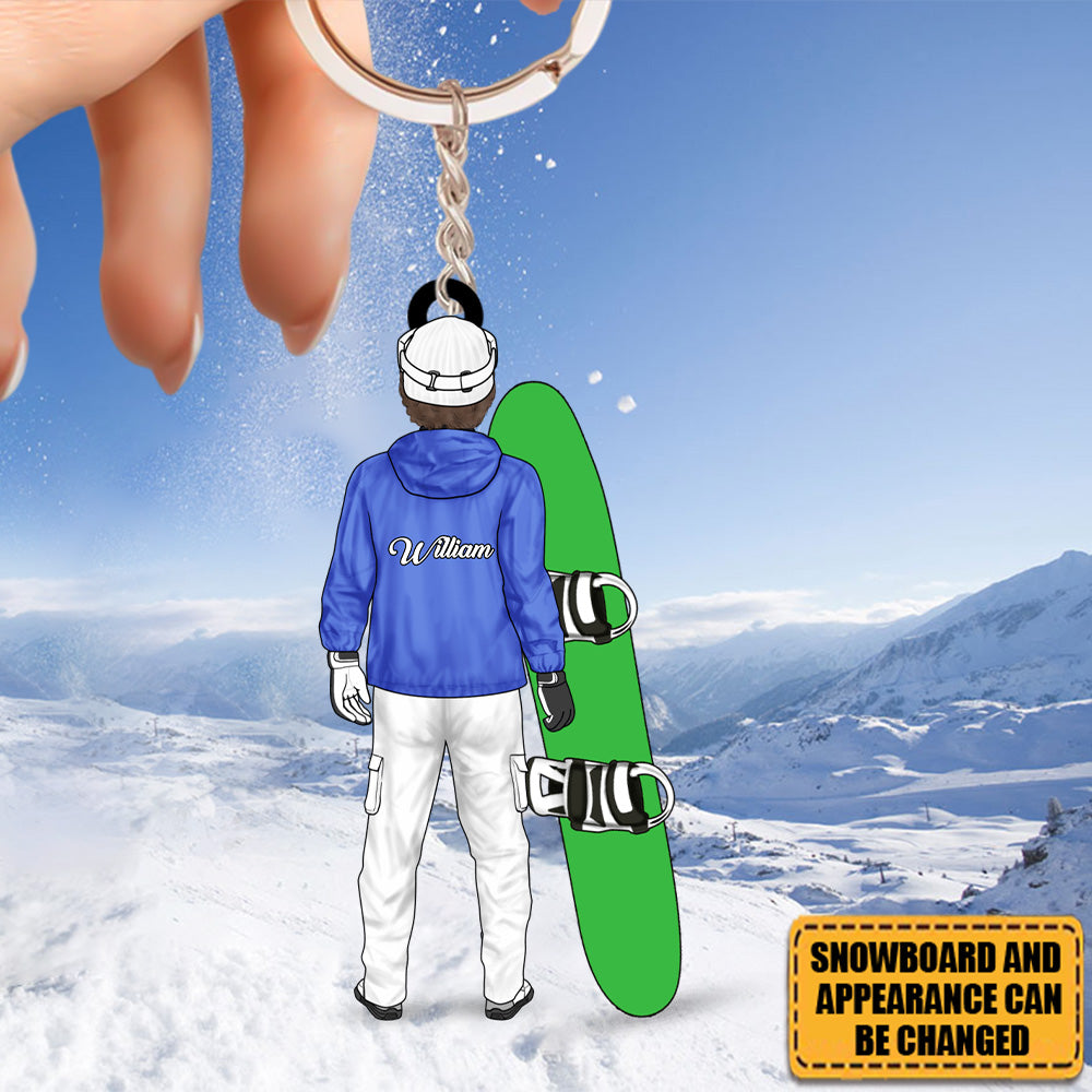 Personalized Gifts Snowboarding Keychain For Man, Snowboarding Lovers