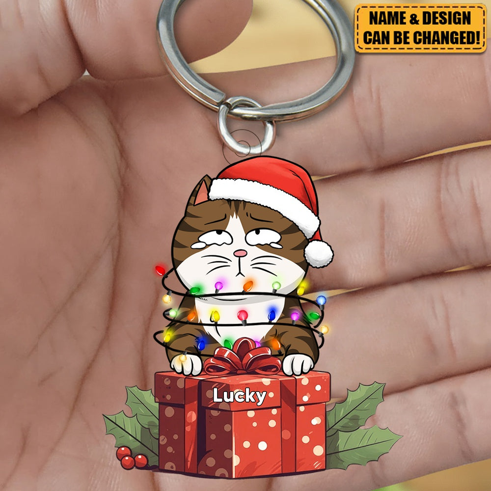 Cute Cat Kitten Pet Christmas Gift Personalized Arcylic Keychain