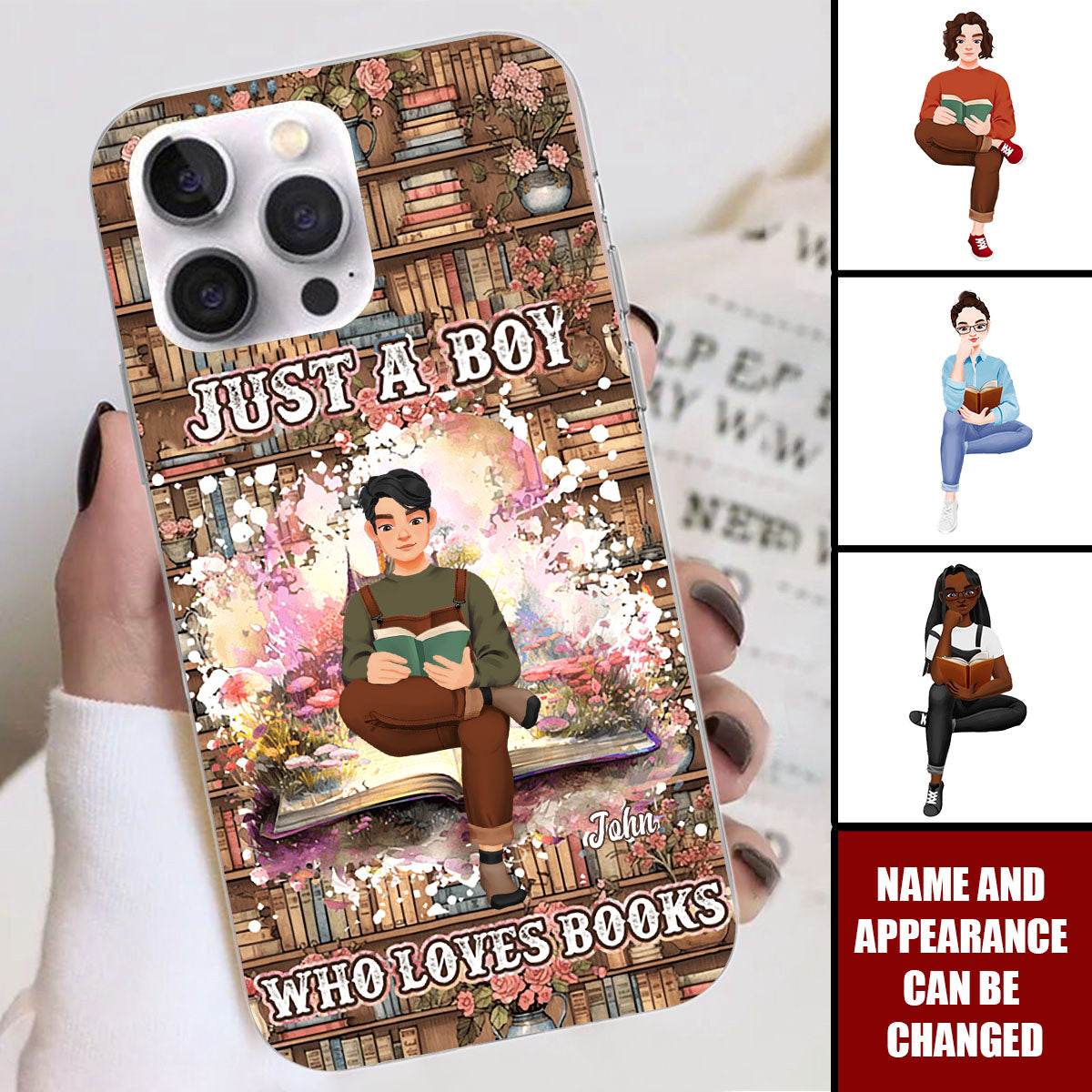 Personalized Gifts For Book Lover Phone Case Girl Reading Book