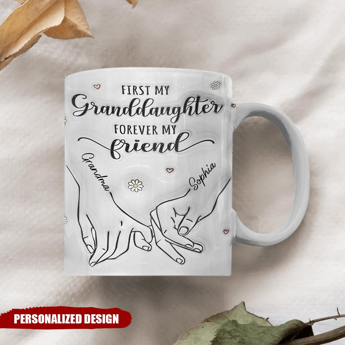 First My Mother Forever My Friend - Family Personalized Custom 3D Inflated Effect Printed Mug - Gift For Mom, Daughter