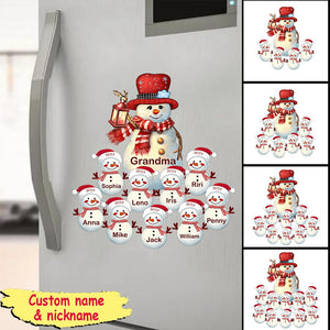 Snowman Christmas Grandma With Grandkids Personalized Sticker Decal
