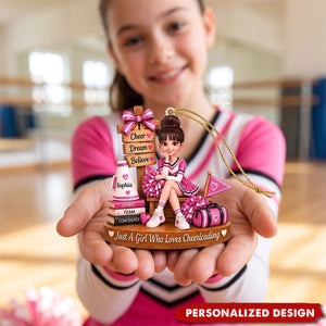 Personalized Cheerleading Girl Acrylic Ornament - Christmas Gift for Daughter, Granddaughter