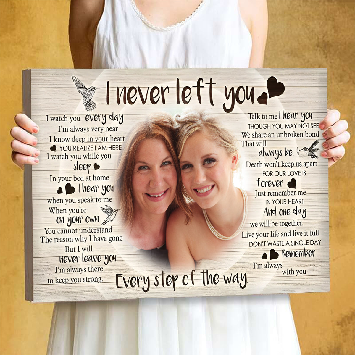 I Never Left You, Personalized Memorial Canvas with Loving Message