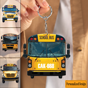 School Bus Acrylic Keychain, Gift For Bus Driver