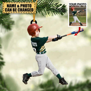 Personalized Ornament Gifts For Baseball Lovers - Custom Ornaments Gift For Kids - Baseball Player Ornament