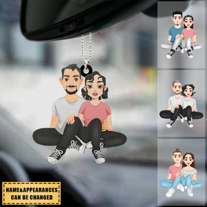 Hugging Each Other Lean On Each Other Couple - Personalized Ornament