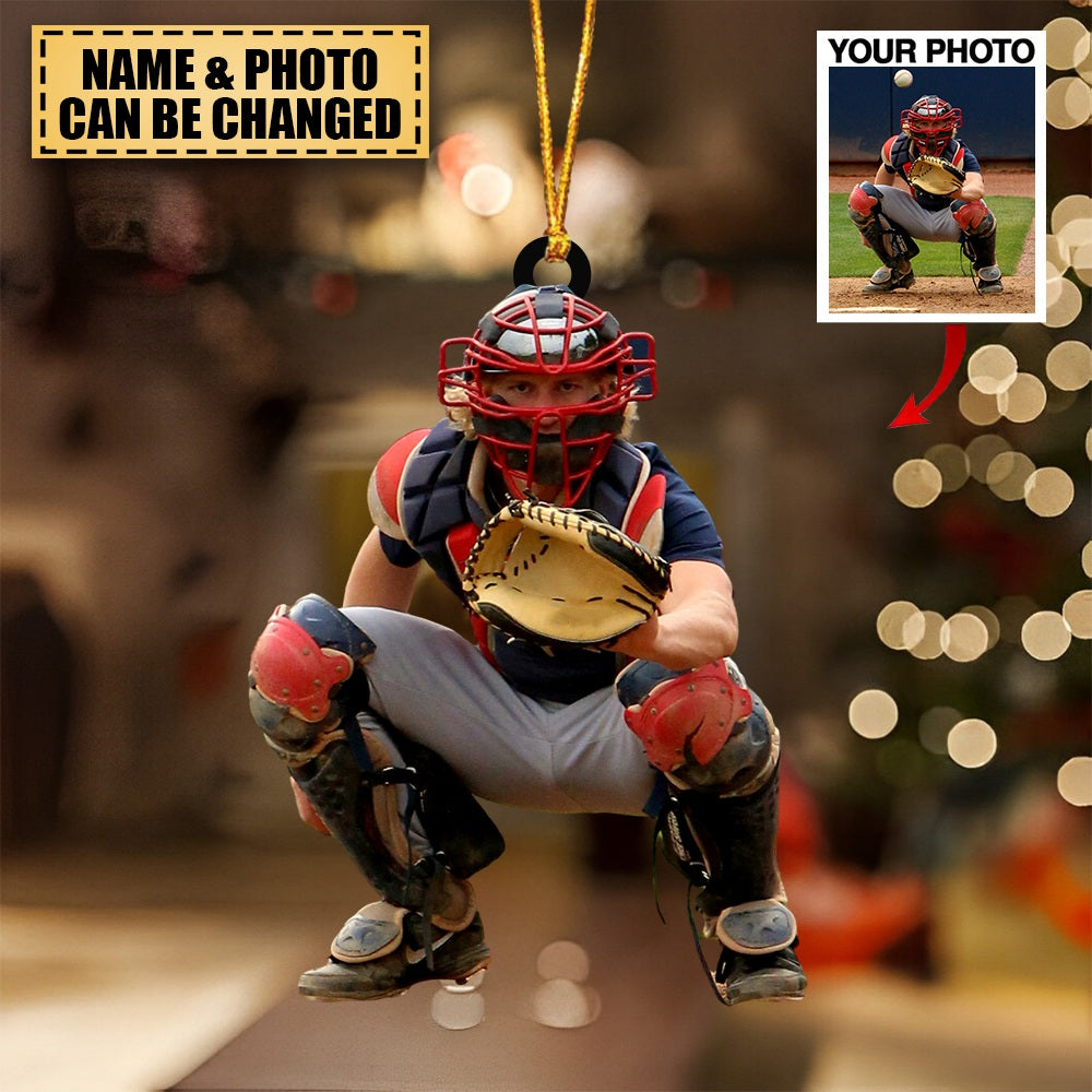 Custom Photo Ornament Gift For Baseball Player - Personalized Photo Ornament Gift For Baseball Lovers