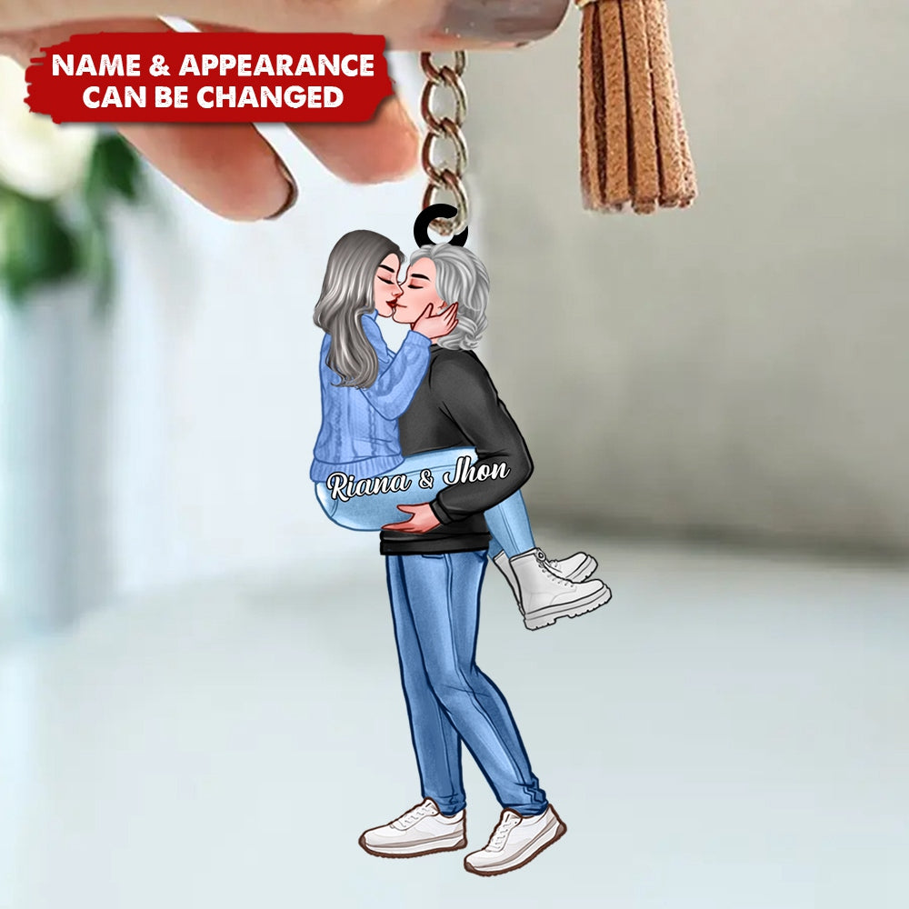 Gift For Couple For Her For Him Kiss Couple Acrylic Keychain