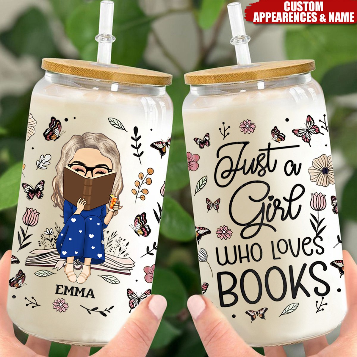 Just One More Chapter - Personalized Clear Glass Can