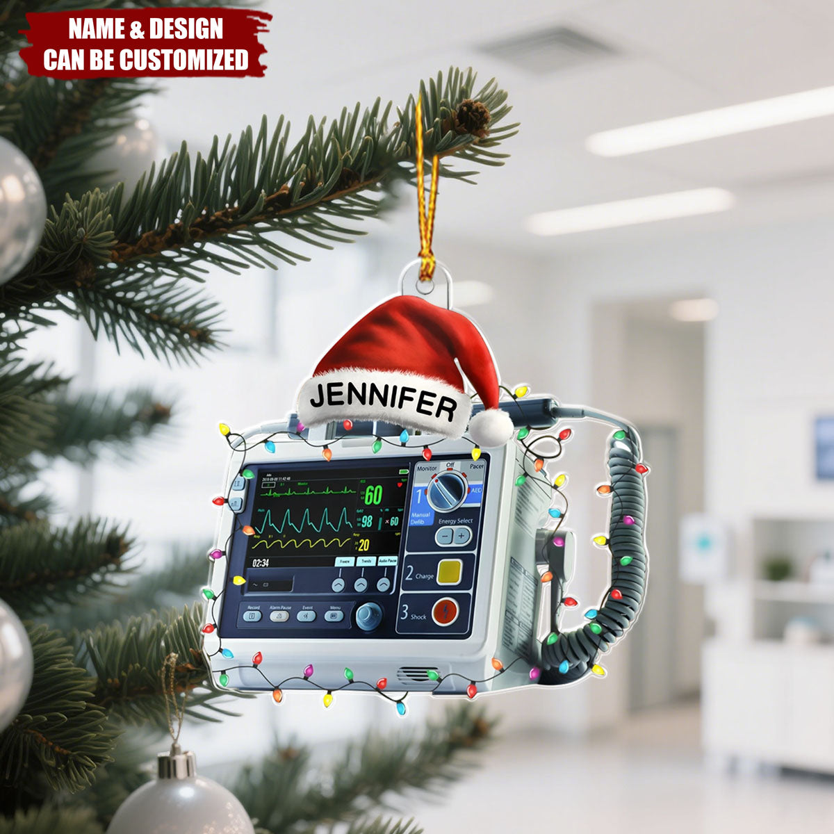Hospital Machines Flattened Design Gift For Nurse - Personalized Acrylic Ornament