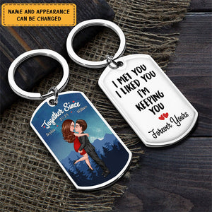 Our Love Story Is My Favorite - Couple Personalized Custom Keychain - Gift For Husband Wife, Anniversary