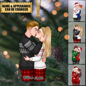 Christmas Romantic Couple Kissing Gift For Him For Her Personalized Acrylic Ornament