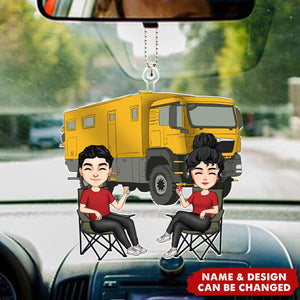 Couple Camping - Personalized Car Ornament