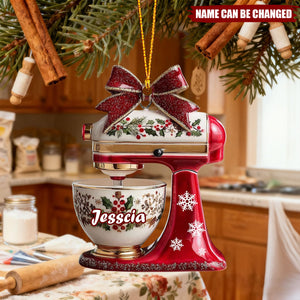 Personalized Baking Mixer Christmas Acrylic Ornament, Kitchen Mixer Ornament For Women