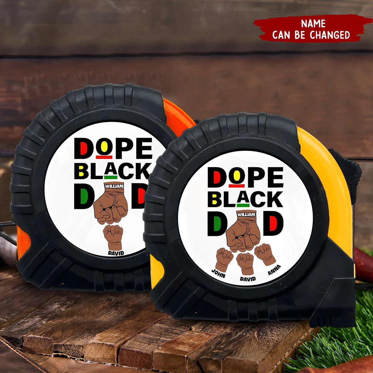 Dope Black Dad - Personalized Custom Tape Measure - Father's Day Gift For Grandpa, Dad