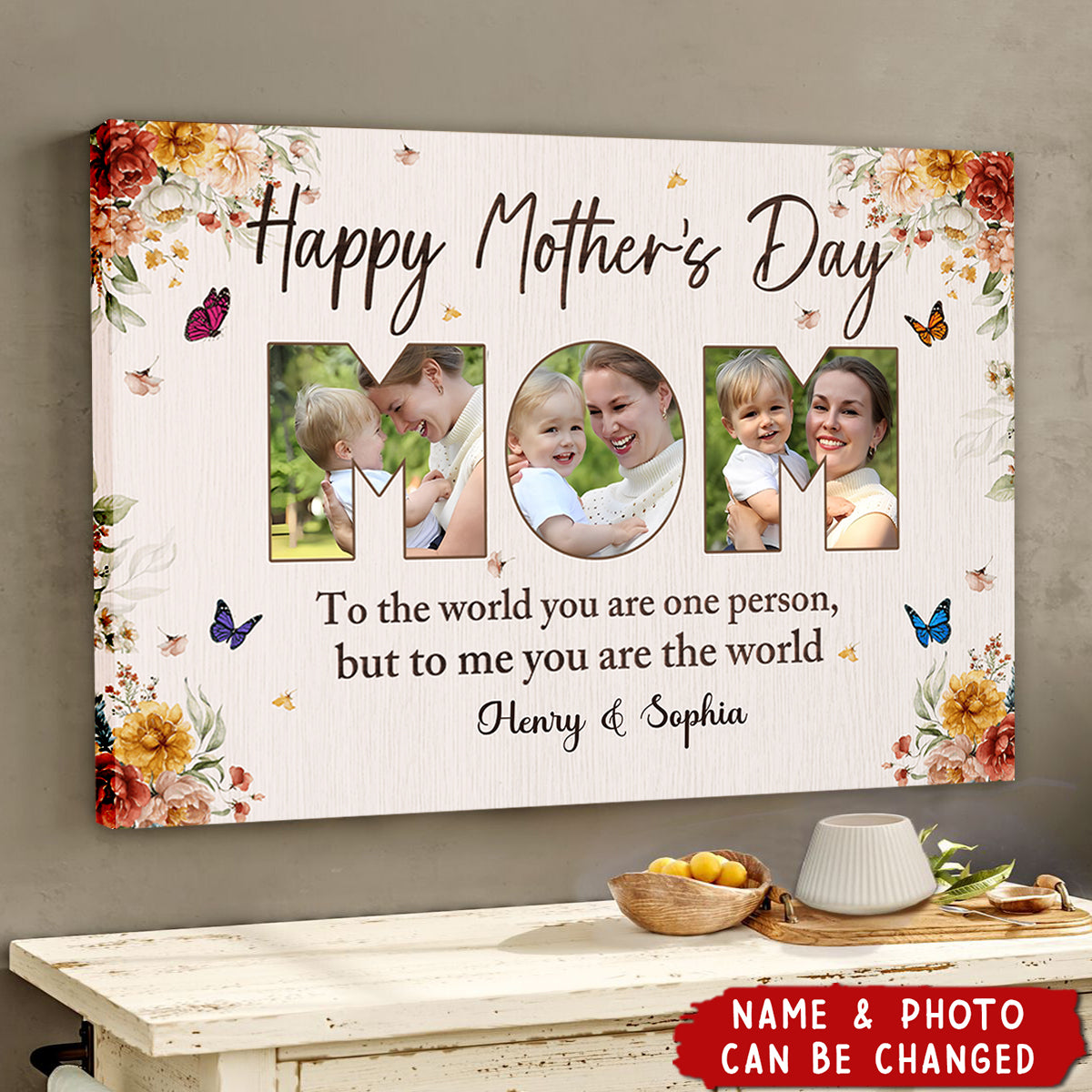 Custom Photo Happy Mother's Day - Personalized Poster - Gifts For Mom, Wife, Her