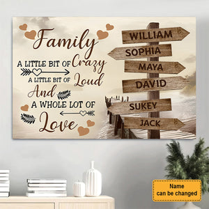 Family A Little Bit Of Crazy - Personalized Poster