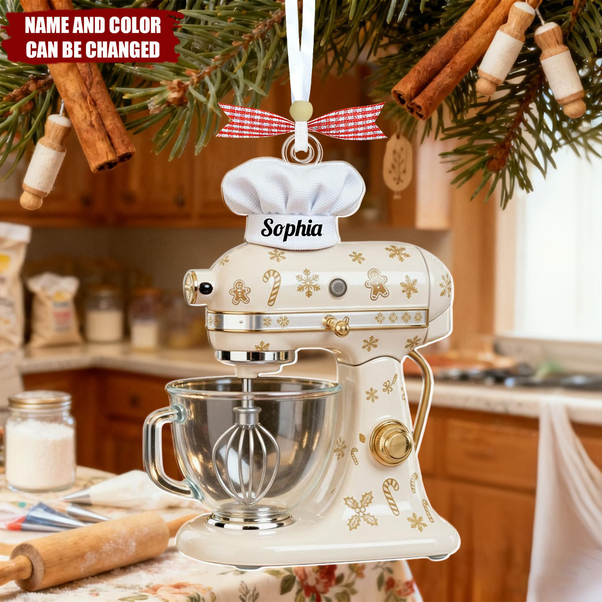 Baking Mixer - Personalized Christmas Acrylic Ornament, Gift for Baking Lover