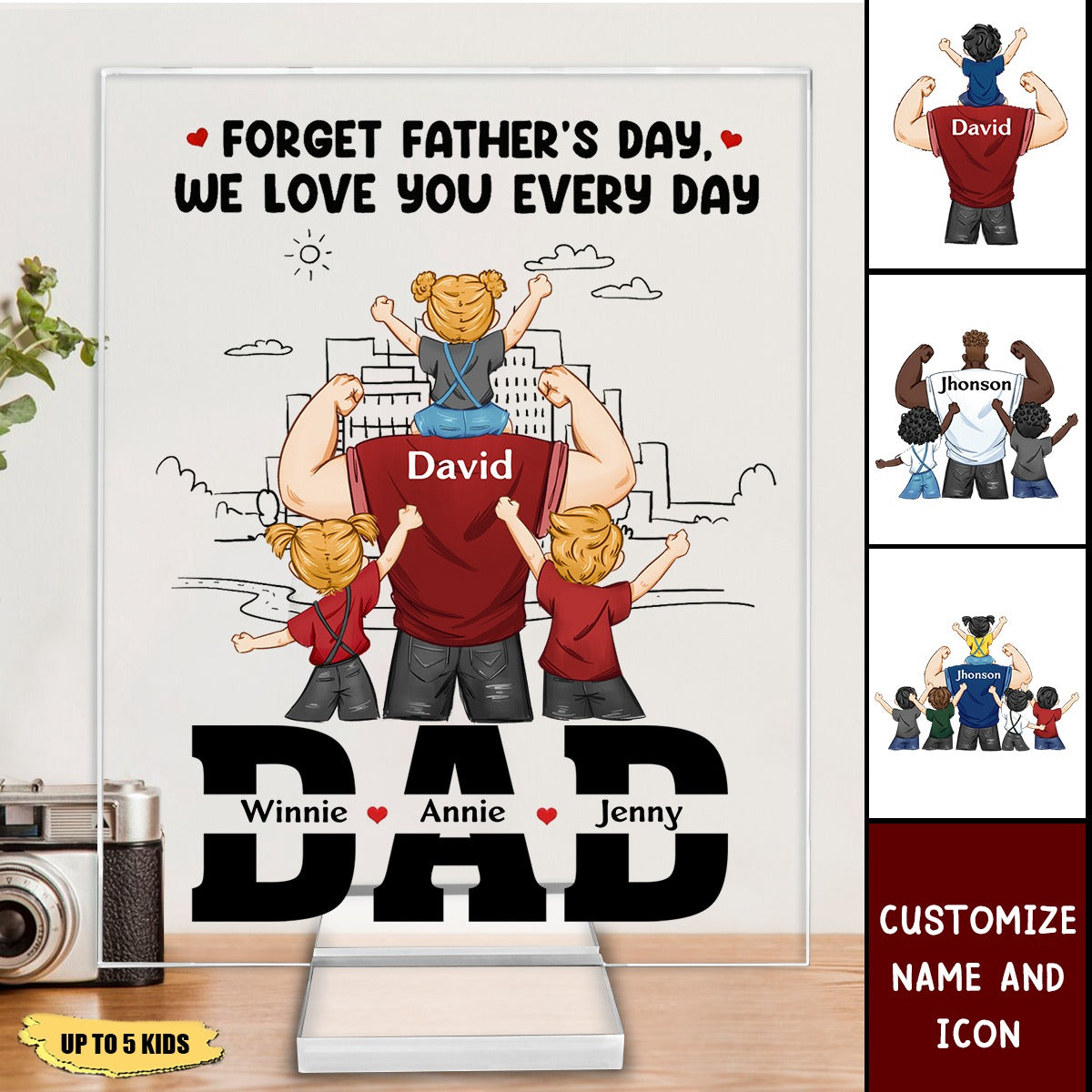 We Love You Everyday, Dad - Personalized Acrylic Plaque