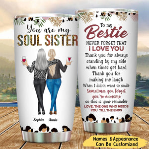You Are My Soul Sister - Personalized Tumbler Cup - Anniversary, Birthday Gift For Friend, Soul Sister, Bff, Bestie, Best Friend