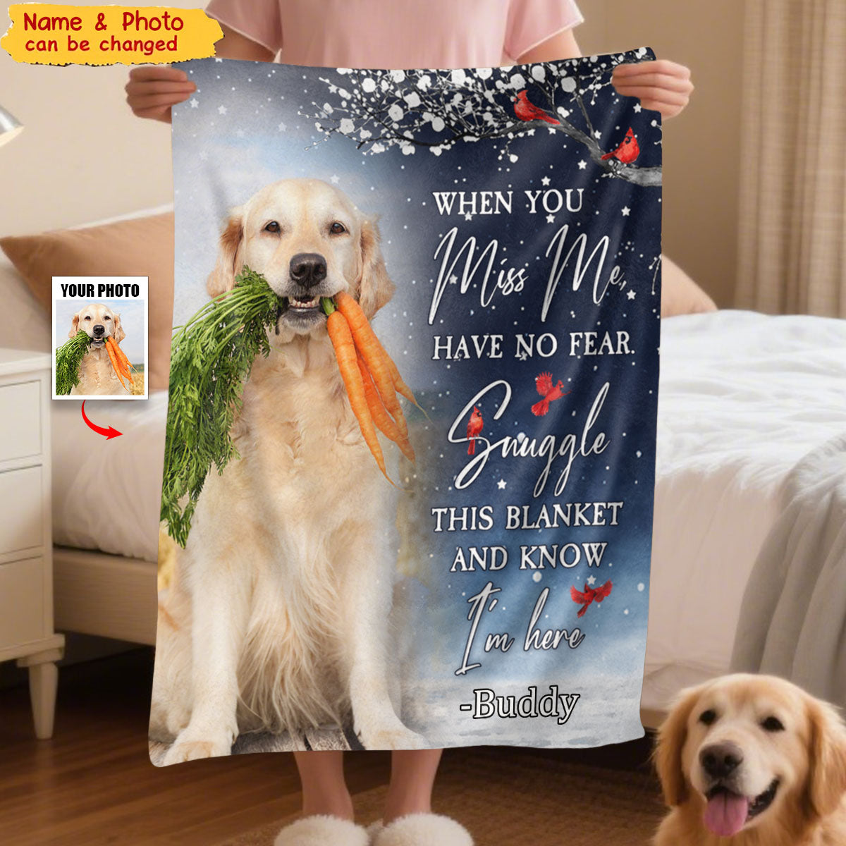 Snuggle This Blanket Memorial Pet Loss - Personalized Photo Blanket