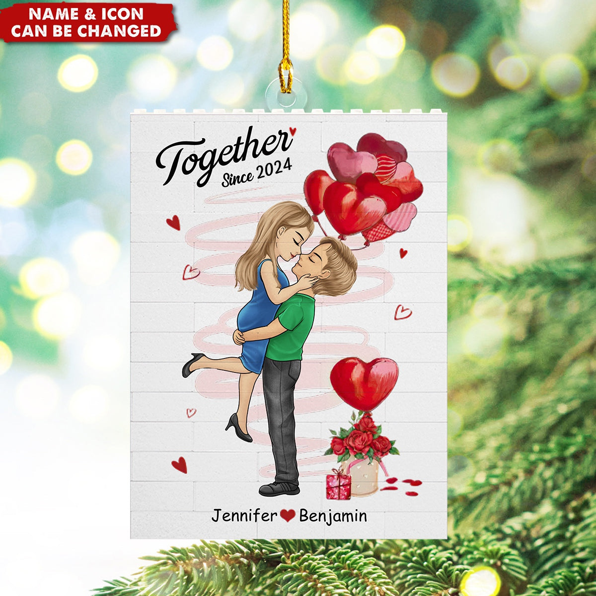 I Love You Forever - Couple Personalized Acrylic Ornament - Gift For Husband Wife, Anniversary