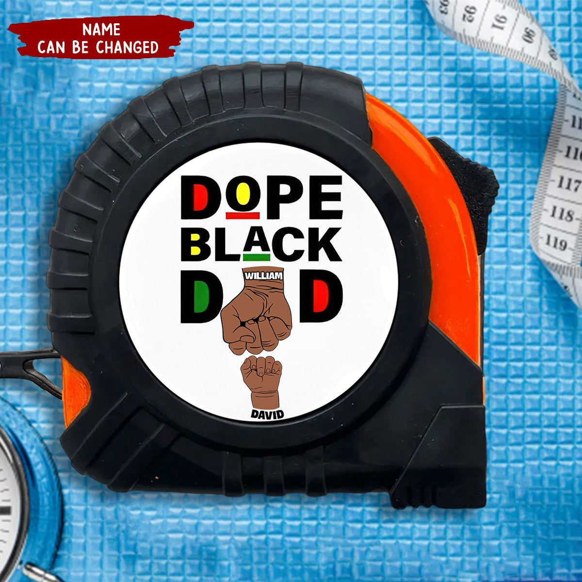 Dope Black Dad - Personalized Custom Tape Measure - Father's Day Gift For Grandpa, Dad