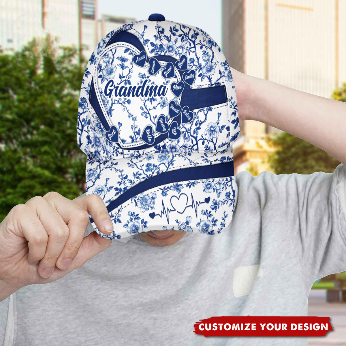 Grandma Mom Toile De Jouy - Personalized Classic Cap