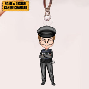 Police Officer - Personalized Keychain - Christmas Gift For Police